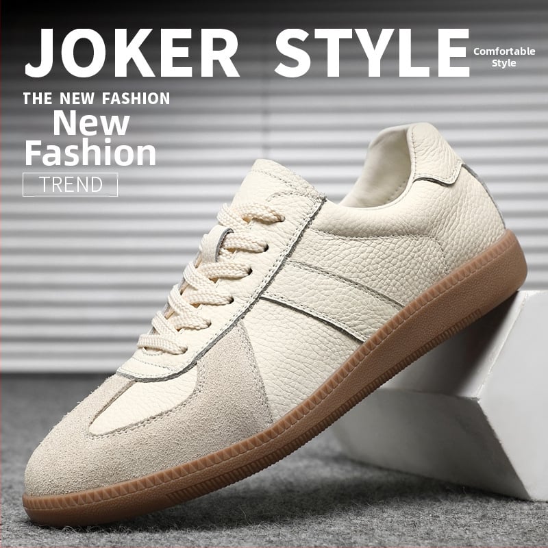 Muške tenisice od kože prvog sloja, korejskog stila retro casual, vezanje šnurkama, gumeni đon