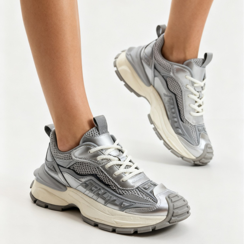 Unisex retro sportske tenisice s mrežastim gornjim dijelom, đon od gume i TPU-a, vezanje na šnure, zaobljeni vrh