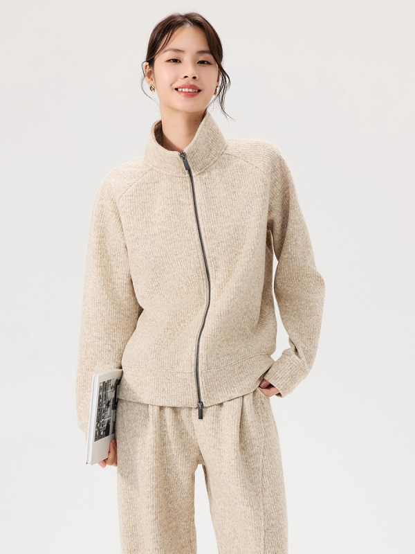 Női kardigán függőleges csíkokkal, vast anyag, laza szabás, hosszú ujjú, cipzárral záródó