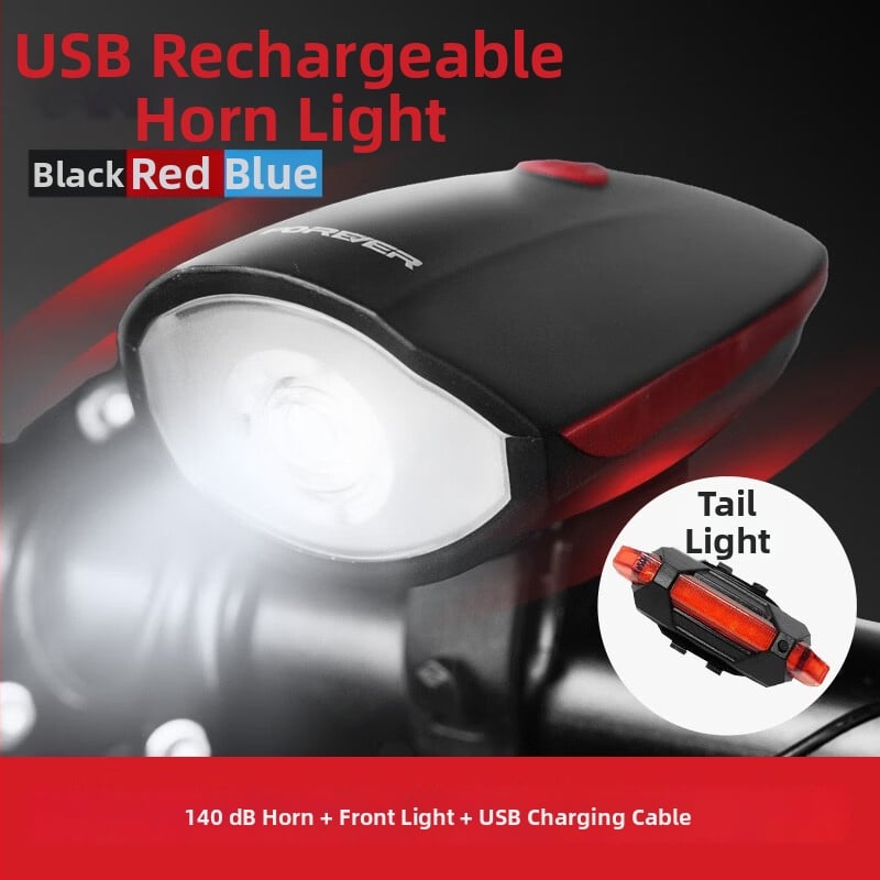 Forever első fény MTB-hez USB-C töltés, éjszakai tekeréshez, rögzítés csattal, modell 2255