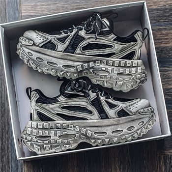 Muške cipele dad shoes – lagana mrežasta gornja, gumena potplat, niski gornji dio, vezanje, debeli pet, svakodnevne tenisice za sve sezone