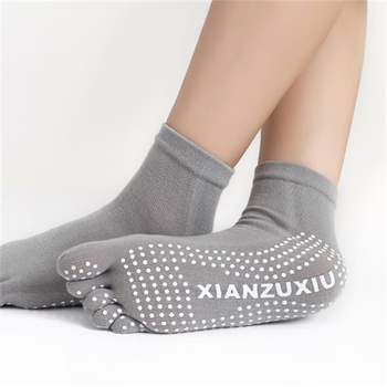 Дамски чорапи за йога с пет пръста, антихлъзгащи, попиване на пот, антифрикционни
