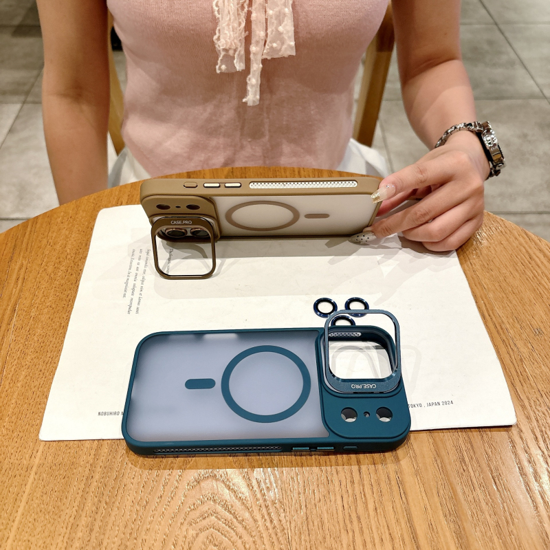 Pouzdro na iPhone s magnetickým držiakom objektívu a chladiacim filmom pre objektív – PC ochranný kryt s matným povrchom pre iPhone 11/12/13/14 Pro a Pro Max (odolný voči nárazom, anti-scratch)