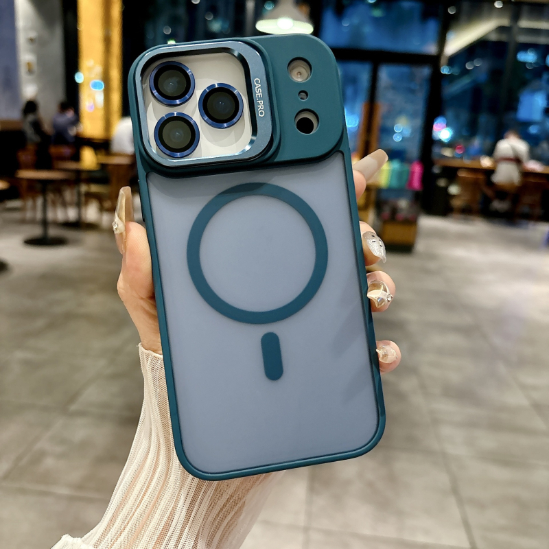 Pouzdro na iPhone s magnetickým držiakom objektívu a chladiacim filmom pre objektív – PC ochranný kryt s matným povrchom pre iPhone 11/12/13/14 Pro a Pro Max (odolný voči nárazom, anti-scratch)