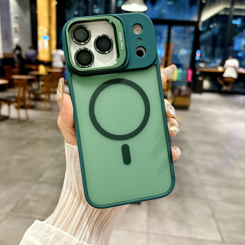 Pouzdro na iPhone s magnetickým držiakom objektívu a chladiacim filmom pre objektív – PC ochranný kryt s matným povrchom pre iPhone 11/12/13/14 Pro a Pro Max (odolný voči nárazom, anti-scratch)