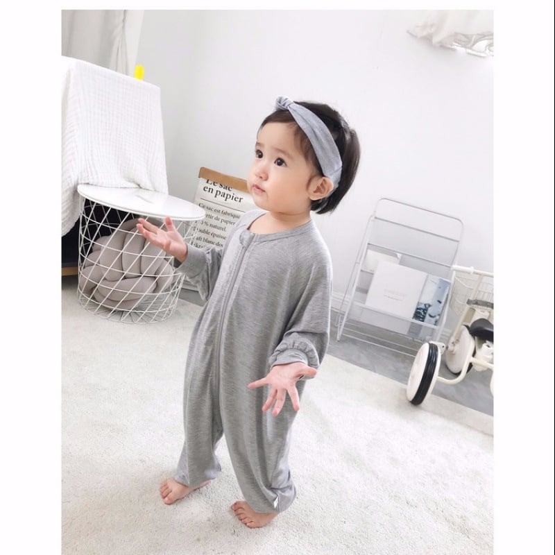 Бебешки пижами, едно парче спално облекло от модалова тъкан, тънък летен стил, спално гнездо с Anti-Kick Quilt, модерен минимализъм