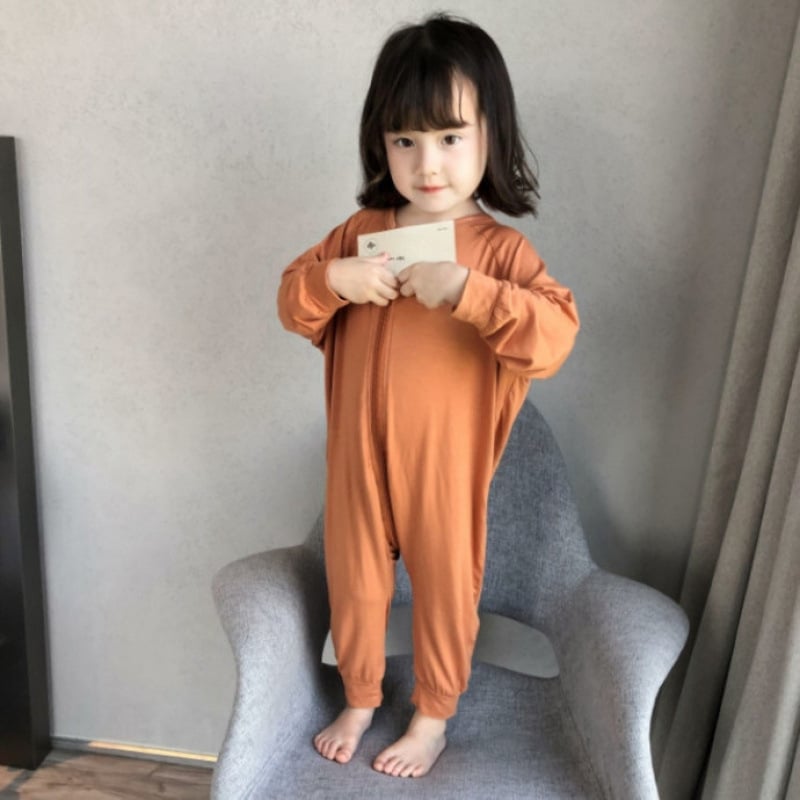 Бебешки пижами, едно парче спално облекло от модалова тъкан, тънък летен стил, спално гнездо с Anti-Kick Quilt, модерен минимализъм