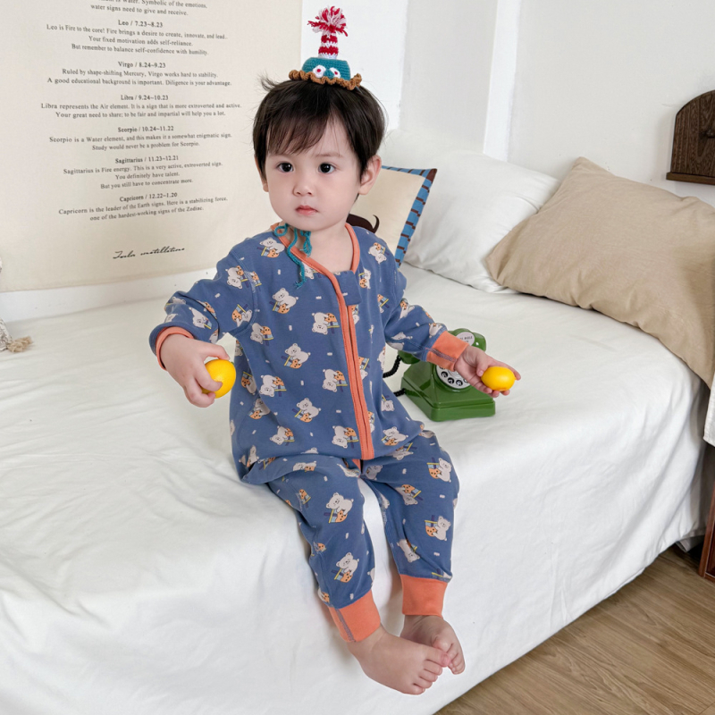 Happy Pig Sac de dormit pentru copii cu picioare separate - exterior și căptușire 95% bumbac, fermoar metalic, model desen animat, potrivit pentru iarnă/toamnă