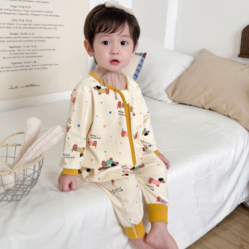 Happy Pig Sac de dormit pentru copii cu picioare separate - exterior și căptușire 95% bumbac, fermoar metalic, model desen animat, potrivit pentru iarnă/toamnă