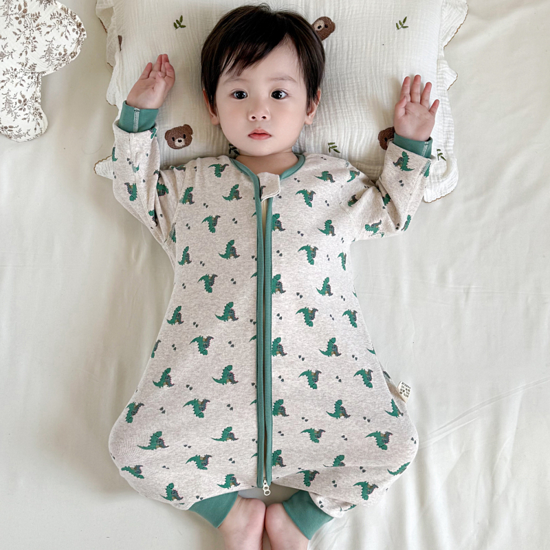 Happy Pig Sac de dormit pentru copii cu picioare separate - exterior și căptușire 95% bumbac, fermoar metalic, model desen animat, potrivit pentru iarnă/toamnă