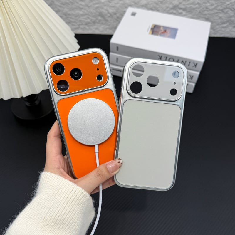 Magnetický obal na iPhone 17 Pro Max, imitácia kože, odolný voči opotrebeniu, proti pádu, úplný film na ochranu objektívu