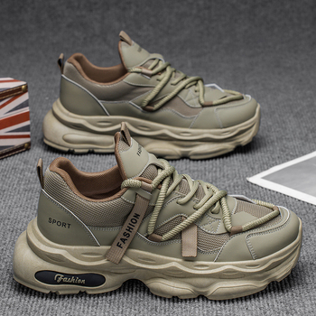 Muške tenisice tip dad shoes s debelim potplatom, gornji dio PU+mesh, potplat PVC, vezanje, protuklizne, otporne na habanje, EVA uložak