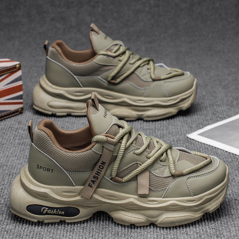 Muške tenisice tip dad shoes s debelim potplatom, gornji dio PU+mesh, potplat PVC, vezanje, protuklizne, otporne na habanje, EVA uložak