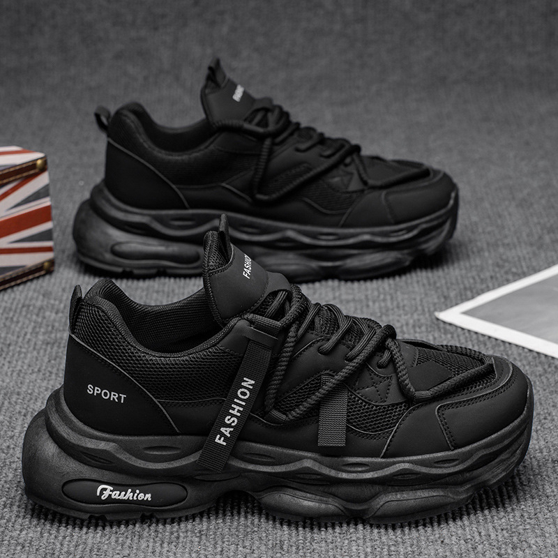 Muške tenisice tip dad shoes s debelim potplatom, gornji dio PU+mesh, potplat PVC, vezanje, protuklizne, otporne na habanje, EVA uložak