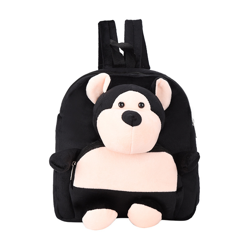 Detský batoh z bavlny s plyšovým lesným zvieraťom (tigr/lev), priedušný, zakrivené ramenné popruhy, pre predškolský vek