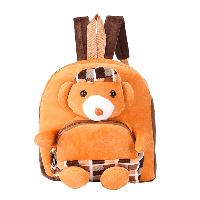 Detský batoh z bavlny s plyšovým lesným zvieraťom (tigr/lev), priedušný, zakrivené ramenné popruhy, pre predškolský vek