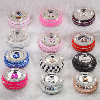 Преносим пепелник с капак, инкрустирани диаманти; метал, модерен стил, лукс; произход Zhejiang