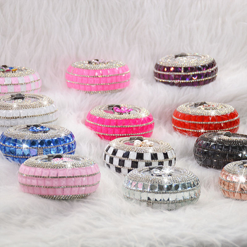 Преносим пепелник с капак, инкрустирани диаманти; метал, модерен стил, лукс; произход Zhejiang