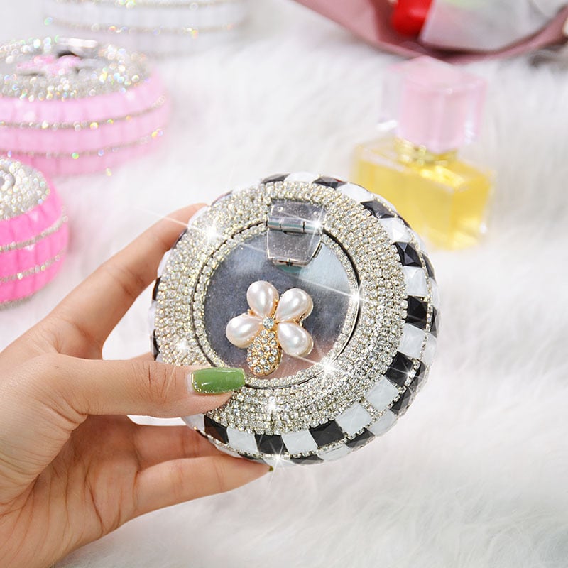 Преносим пепелник с капак, инкрустирани диаманти; метал, модерен стил, лукс; произход Zhejiang