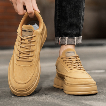 Unisex tenisice Board Shoes, vodootporne, debela potplata za povećanje visine, casual retro stil (oblik prsta: okrugli; visina potplata: niski 1–3 cm; potplat: gumeni; unutrašnjost: mreža; zatvaranje: vezanje)