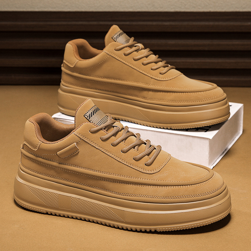 Unisex tenisice Board Shoes, vodootporne, debela potplata za povećanje visine, casual retro stil (oblik prsta: okrugli; visina potplata: niski 1–3 cm; potplat: gumeni; unutrašnjost: mreža; zatvaranje: vezanje)