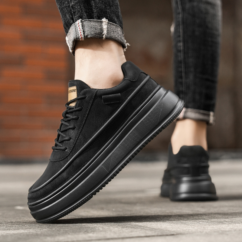 Unisex tenisice Board Shoes, vodootporne, debela potplata za povećanje visine, casual retro stil (oblik prsta: okrugli; visina potplata: niski 1–3 cm; potplat: gumeni; unutrašnjost: mreža; zatvaranje: vezanje)