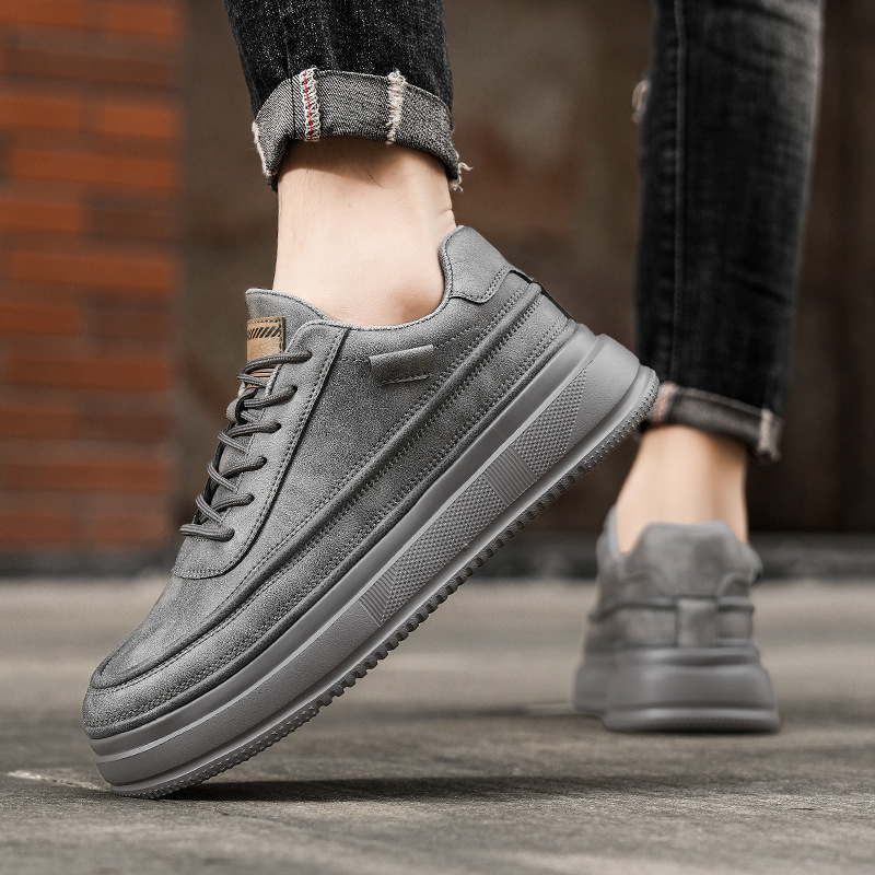 Unisex tenisice Board Shoes, vodootporne, debela potplata za povećanje visine, casual retro stil (oblik prsta: okrugli; visina potplata: niski 1–3 cm; potplat: gumeni; unutrašnjost: mreža; zatvaranje: vezanje)