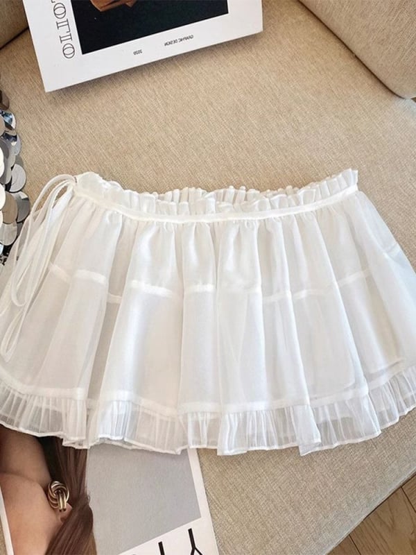 Φούστα bodycon – κορεατικού στυλ, κεντήματα με μικρά λουλούδια, ζώνη με κορδόνι; (Τύπος φούστας: bodycon; Κατηγορία: μισό-φούστα; Μήκος: κοντή; Υλικό: πολυεστέρας με μεταξένια γυαλάδα; Στυλ: εθνο-retro)