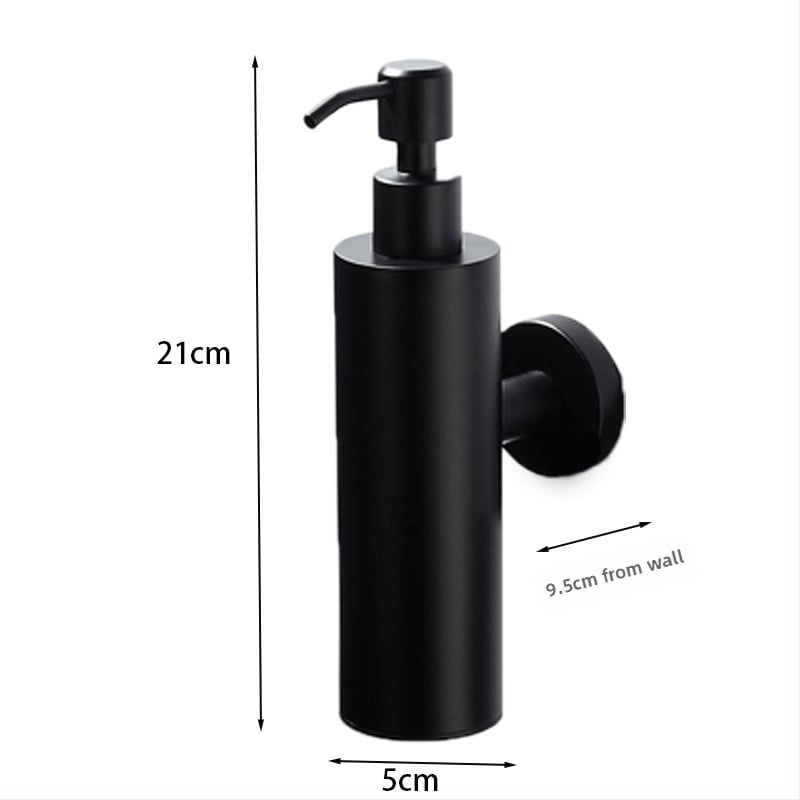 Dozator de săpun din oțel inoxidabil, montaj pe perete fără găuri, acționare manuală, stil modern minimalist, 350 g