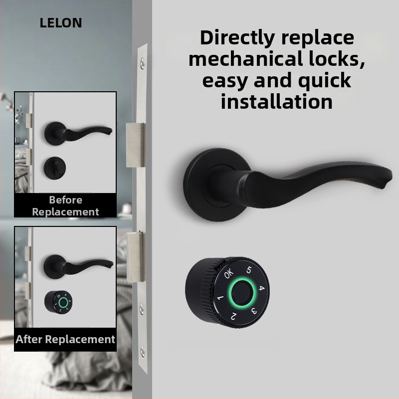 Cilindru de încuietare inteligent cu amprentă, parolă și deblocare prin gesturi (model C001b; material: aliaj de zinc + aliaj de aluminiu; greutate: 365 g; deblocare: amprentă, parolă, gesturi; potrivit pentru uși de camere, uși interioare, uși de intrare,