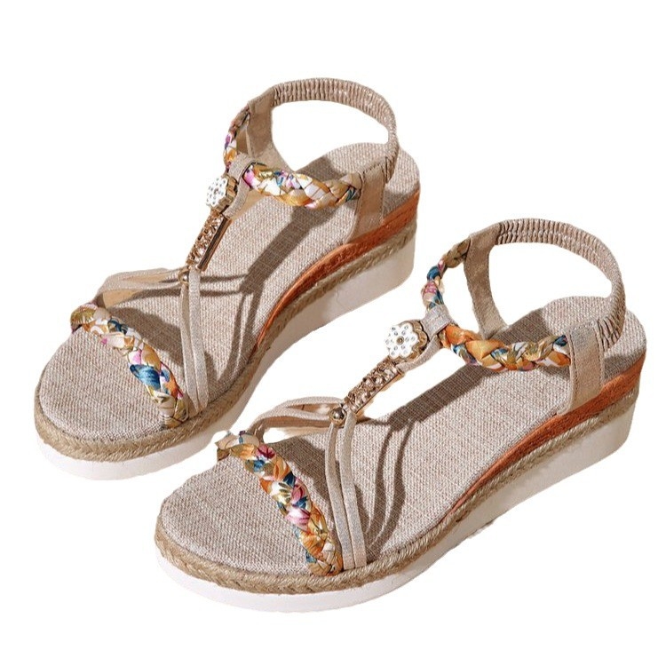 Sandale romane casual, partea superioară PU, deget cu formă de gură de pește, talpă din cauciuc, curea elastică, lansare primăvara 2025