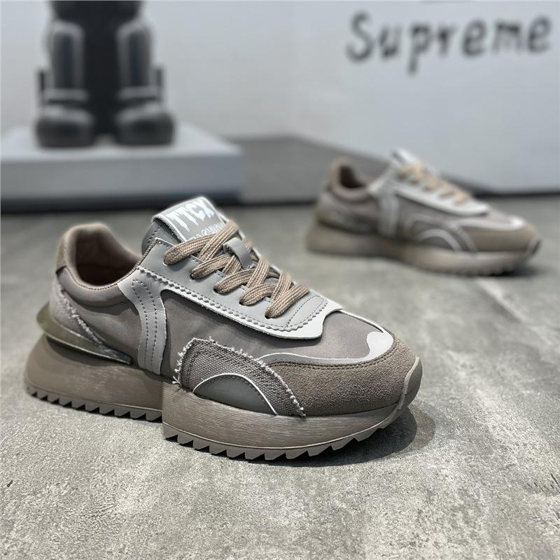 Pantofi sport bărbați dad shoes, respiranți, partea superioară din pânză, talpa din cauciuc, închidere cu șireturi