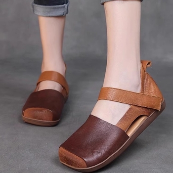 Rimske sandale Peep Toe, niski klin, PU podstava, gumena potplata, ljeto 2025