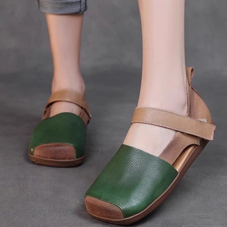 Rimske sandale Peep Toe, niski klin, PU podstava, gumena potplata, ljeto 2025