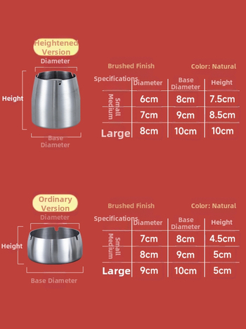Scrumieră din oțel inoxidabil cu capac, gravură pe suprafață, rezistent la vânt, pentru casă și birou