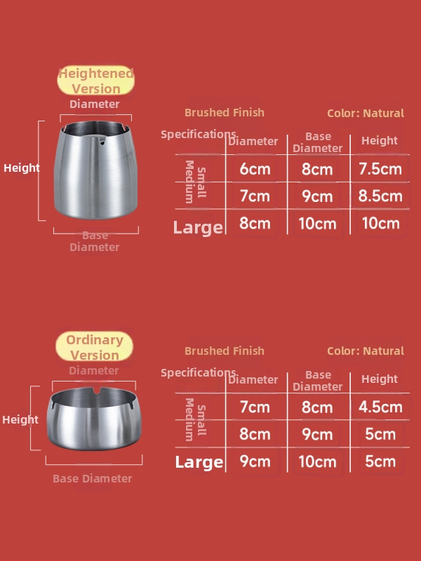 Scrumieră din oțel inoxidabil cu capac, gravură pe suprafață, rezistent la vânt, pentru casă și birou