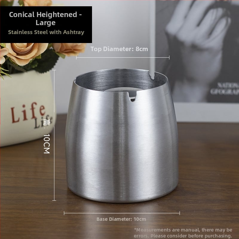 Scrumieră din oțel inoxidabil cu capac, gravură pe suprafață, rezistent la vânt, pentru casă și birou