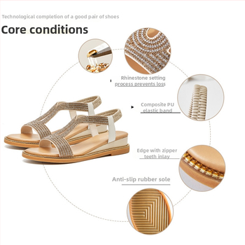 Női római szandálok: koreai stílus, felsőrész: tehén split bőr, talp: gumi, kerek orr, elő- és hátul pántok