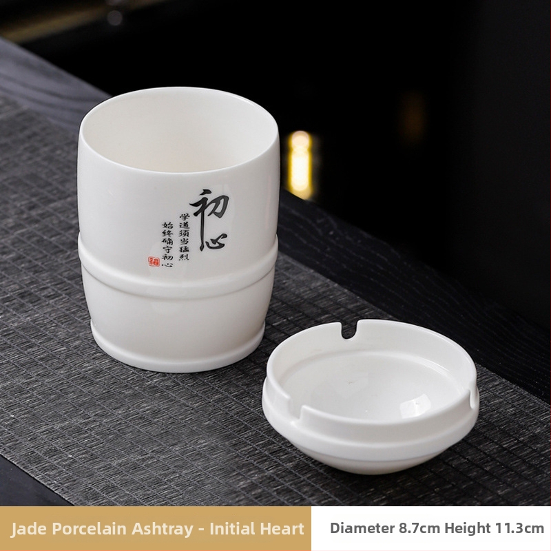 Boyi керамичен пепелник – ветроустойчив, против сажди, модерен минималистичен стил, печатано лого