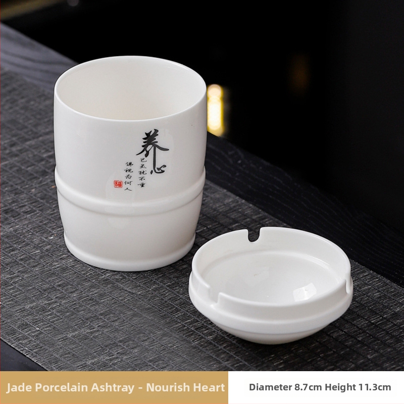 Boyi керамичен пепелник – ветроустойчив, против сажди, модерен минималистичен стил, печатано лого