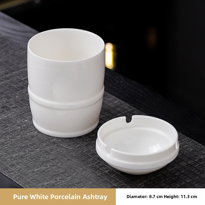 Boyi керамичен пепелник – ветроустойчив, против сажди, модерен минималистичен стил, печатано лого