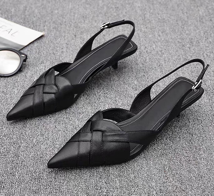 Ženske PU sandale s oštrim vrhom, klinasti potplat 3–6 cm, gumeni potplat
