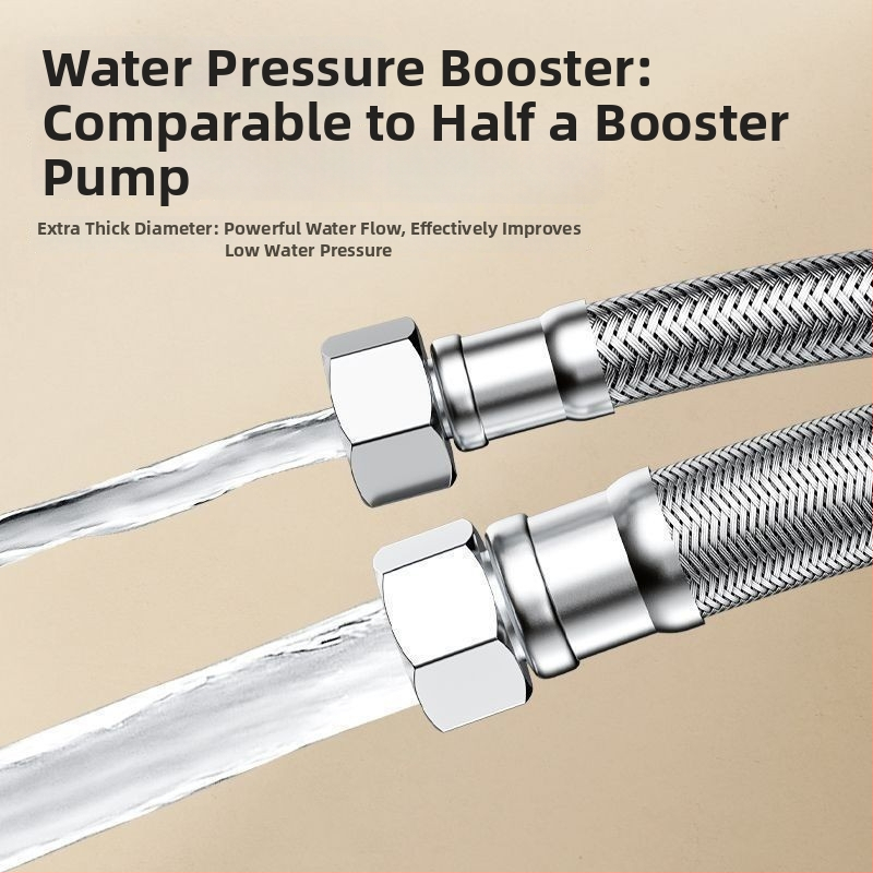 Furtun extensibil din oțel inoxidabil, cu conectare filetată, pentru boiler și robinet de toaletă, cu debit mare