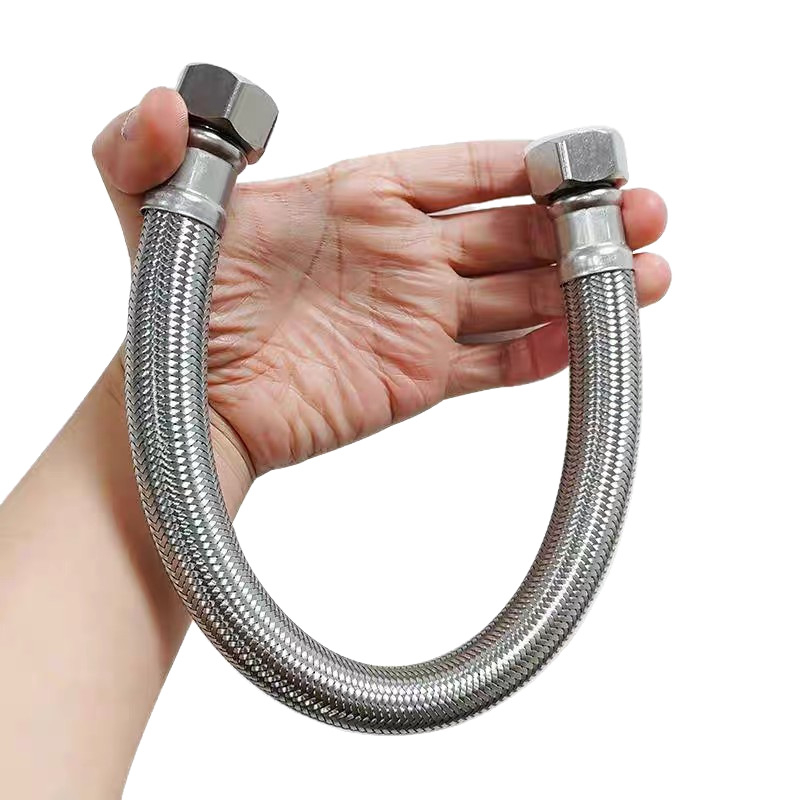 Furtun extensibil din oțel inoxidabil, cu conectare filetată, pentru boiler și robinet de toaletă, cu debit mare