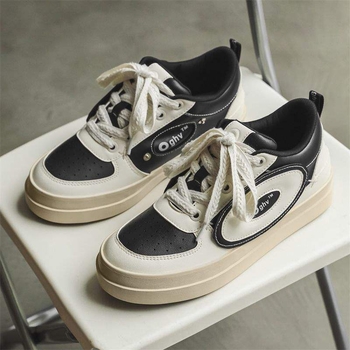 Adidași unisex din piele microfibră, talpă groasă, vulcanizați, închidere cu șireturi