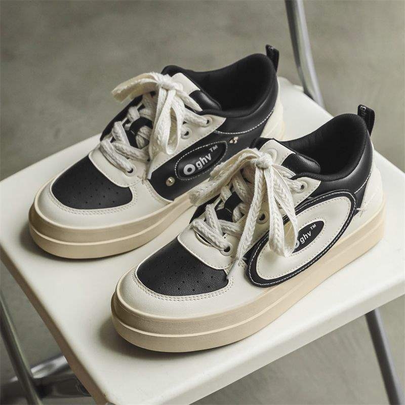 Adidași unisex din piele microfibră, talpă groasă, vulcanizați, închidere cu șireturi