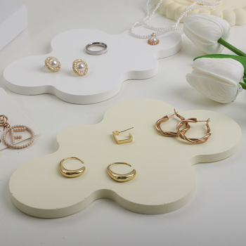 Tavă de depozitare asimetrică pentru bijuterii, produse cosmetice și manichiură, pentru ședințe foto – ipsos, fundal textil, Lu Xin