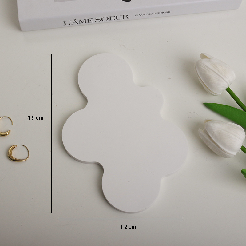 Tavă de depozitare asimetrică pentru bijuterii, produse cosmetice și manichiură, pentru ședințe foto – ipsos, fundal textil, Lu Xin