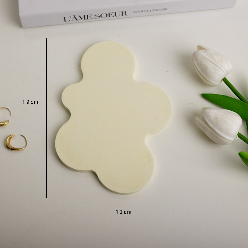 Tavă de depozitare asimetrică pentru bijuterii, produse cosmetice și manichiură, pentru ședințe foto – ipsos, fundal textil, Lu Xin