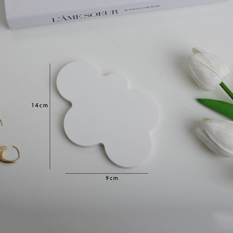 Tavă de depozitare asimetrică pentru bijuterii, produse cosmetice și manichiură, pentru ședințe foto – ipsos, fundal textil, Lu Xin